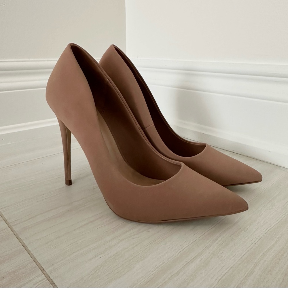 Nude pointy heel stilettos